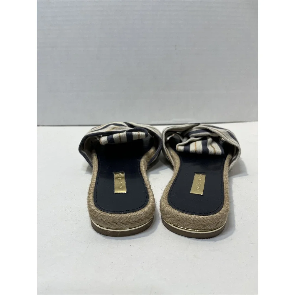 LOUISE ET CIE Womens 8.5M Camille Espandrille Chic Bow Slide Sandal Striped Casu